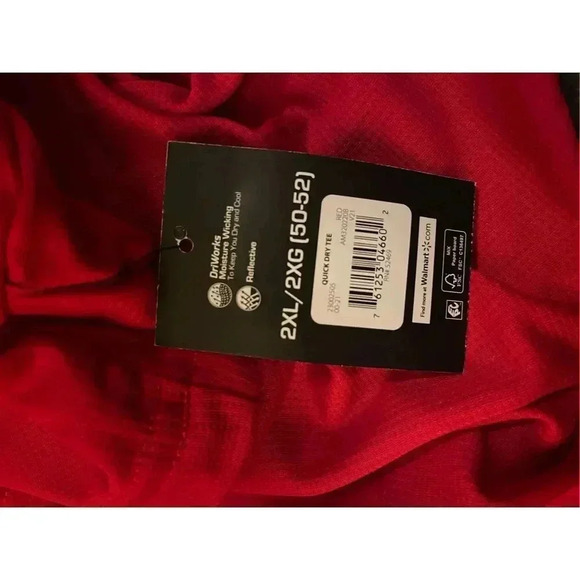 NWT Athletic Works Men's 2XL Red DriWorks Moisture‎ Wicking T-Shirt - Picture 6 of 6